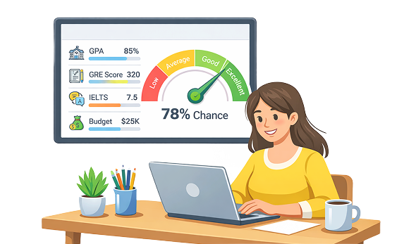 Student checking university chances
